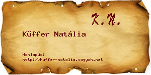 Küffer Natália névjegykártya